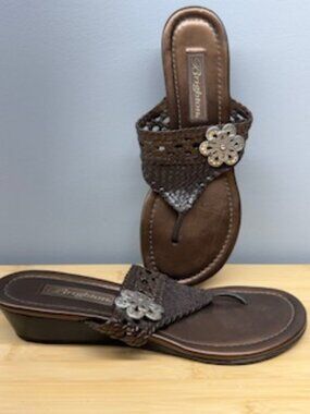 Brighton Brown Wedge Sandals – Leather | Classic Comfort & Elevated Style